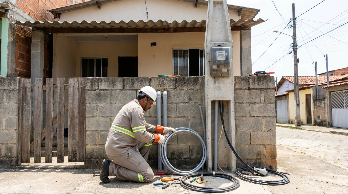 Instalação de Poste Padrão em Santos‑SP